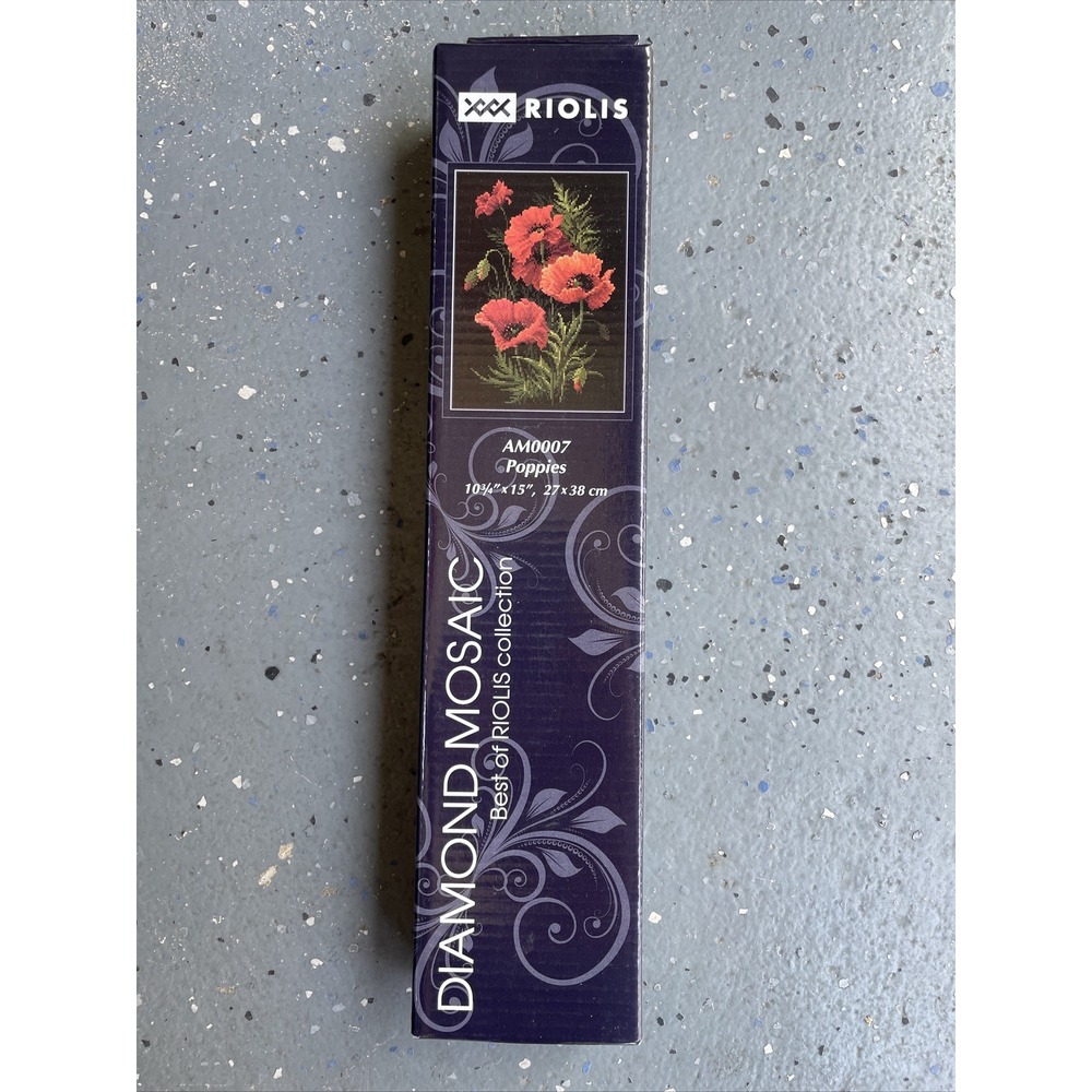 Riolis "Poppies " AM0007 Cross-stitch Kit 10.75"x25" Diamond Mosaic